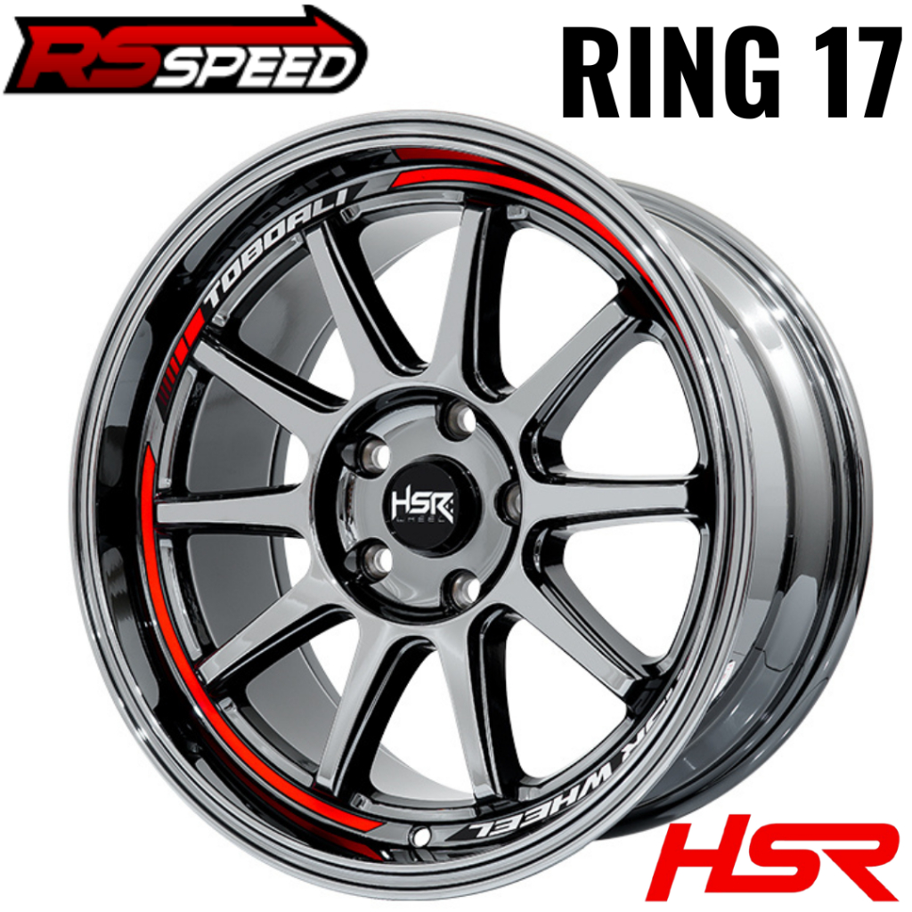 VELG HSR TOBOALI BLACK CHROME RING 17 BISA UNTUK BR-V CR-V HR-V INNOVA RUSH TERIOS VELG MODEL VENOM