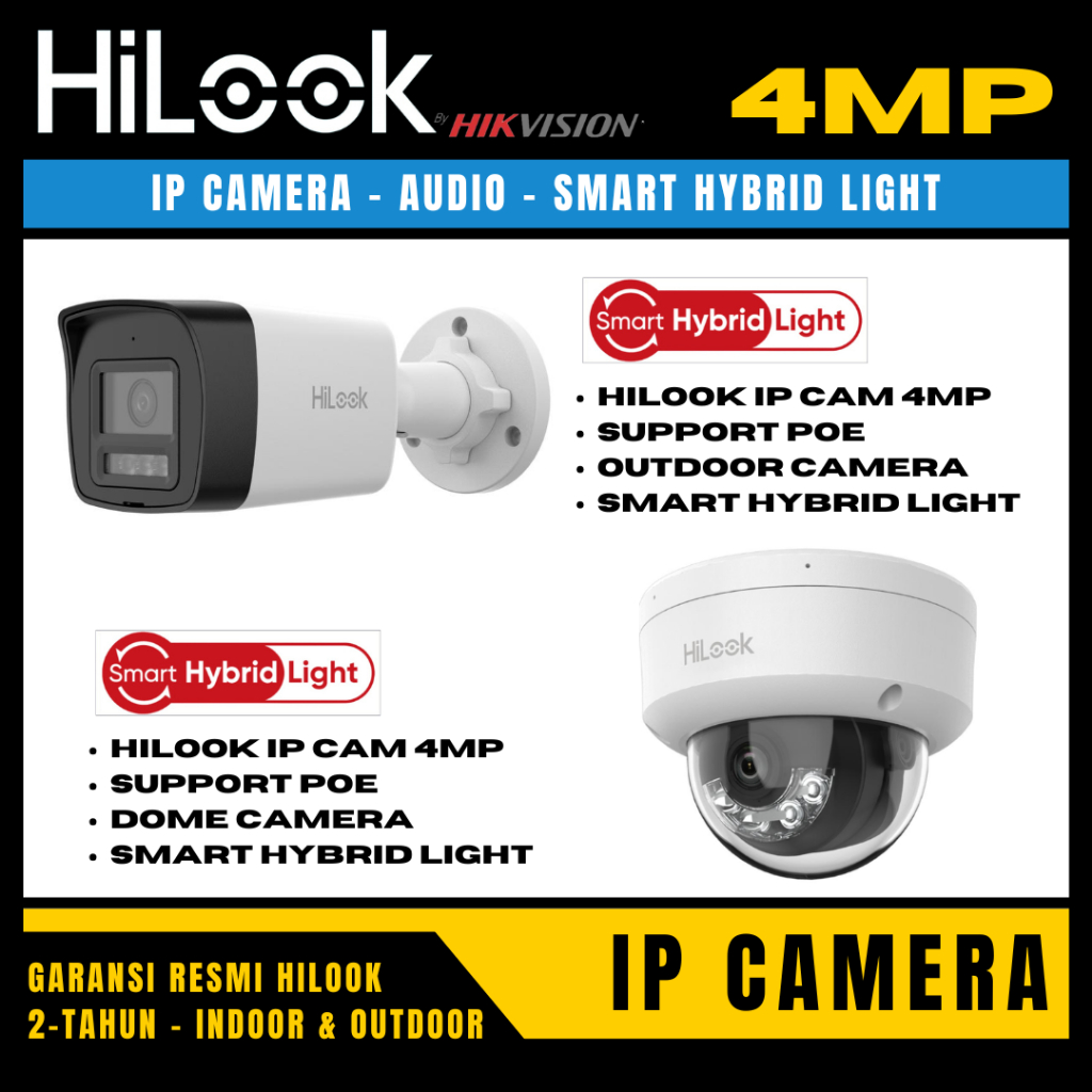 hilook IP camera cctv 4mp audio indoor outdoor kamera cctv