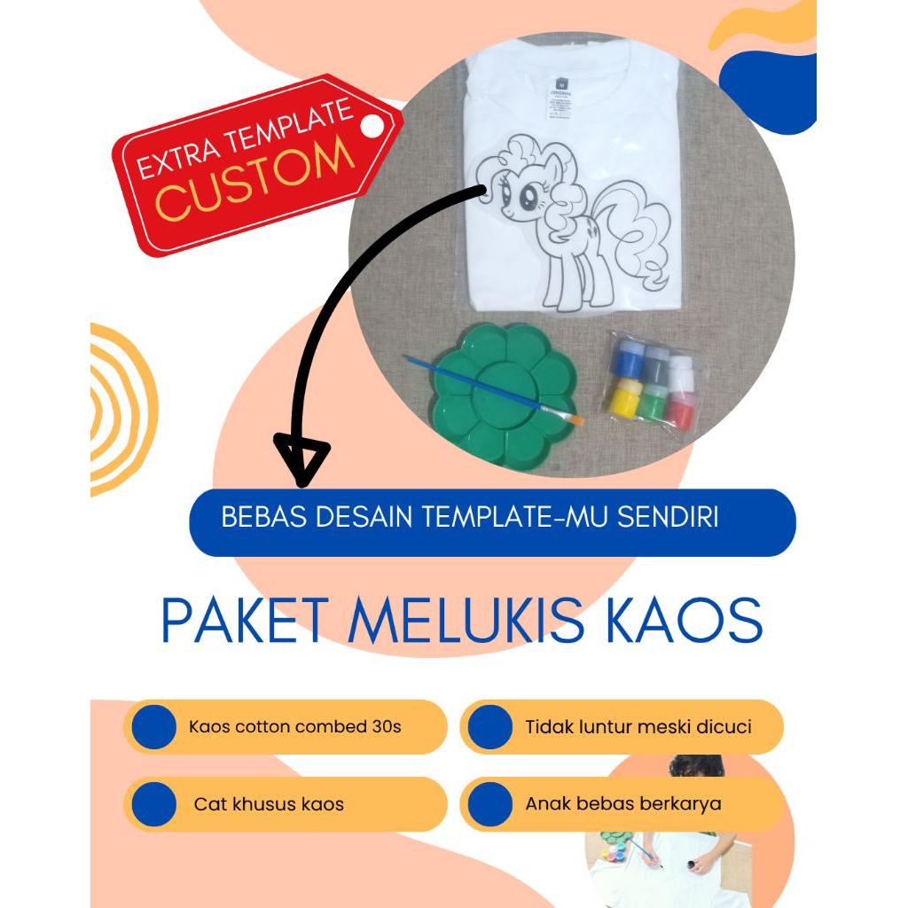paket melukis kaos extra template CUSTOM