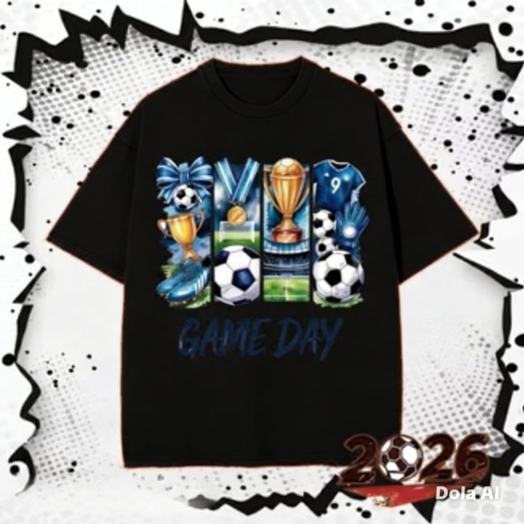 T-shirt Pria Kaos Unisek GAME DAY 2026 FIFA WORLD CUP-Kaos lengan pendek