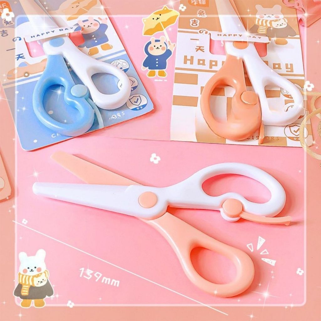 Gunting Imut Anak Karakter Happy Day | Gunting Kertas Aman TK PAUD Alat Tulis Sekolah