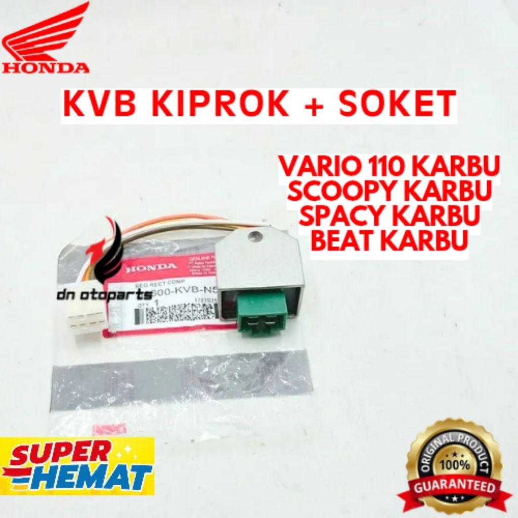 KIPROK + SOKET ORIGINAL HONDA KODE KVB, KIPROK + SOKET BEAT KARBU, KIPROK + SOKET VARIO 110 KARBU, K