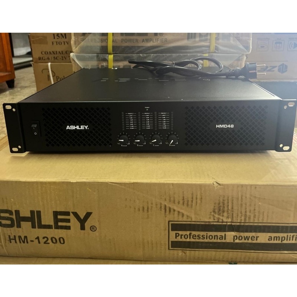 Power Amplifier Ashley HMD48 Original 4x800 Watt Class H Panel 2U HMD-48 HMD 48 Garansi Resmi 4 Chan