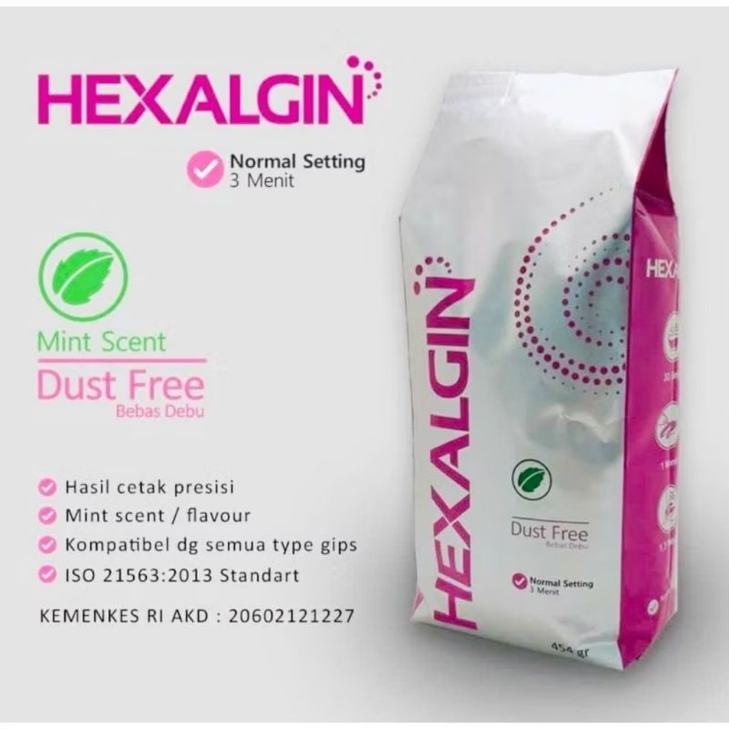 Dental Alginate HEXALGIN KEMASAN PINK Alginat Bahan Cetak Gigi 2029 - 04