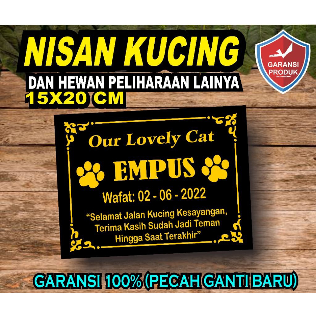 NISAN KUCING, UKIR NAMA NISAN KUCING, NAMA NISAN HEWAN PELIHARAAN. prasasti Nama batu nisan Granit m