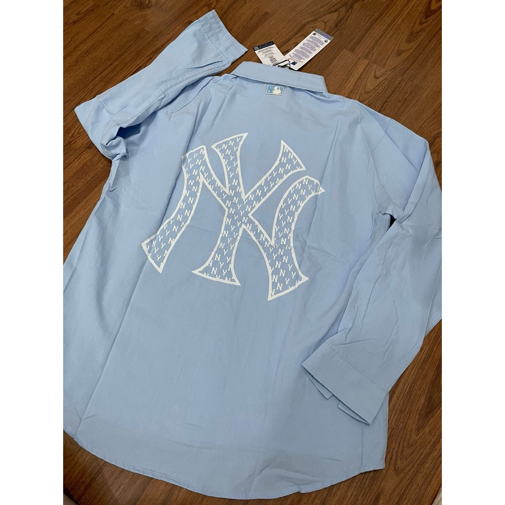 Baju Kemeja MLB Classic Monogram Big Lux New York Yankees Woven Shirts Baju Kemeja Pria & Wanita Uni