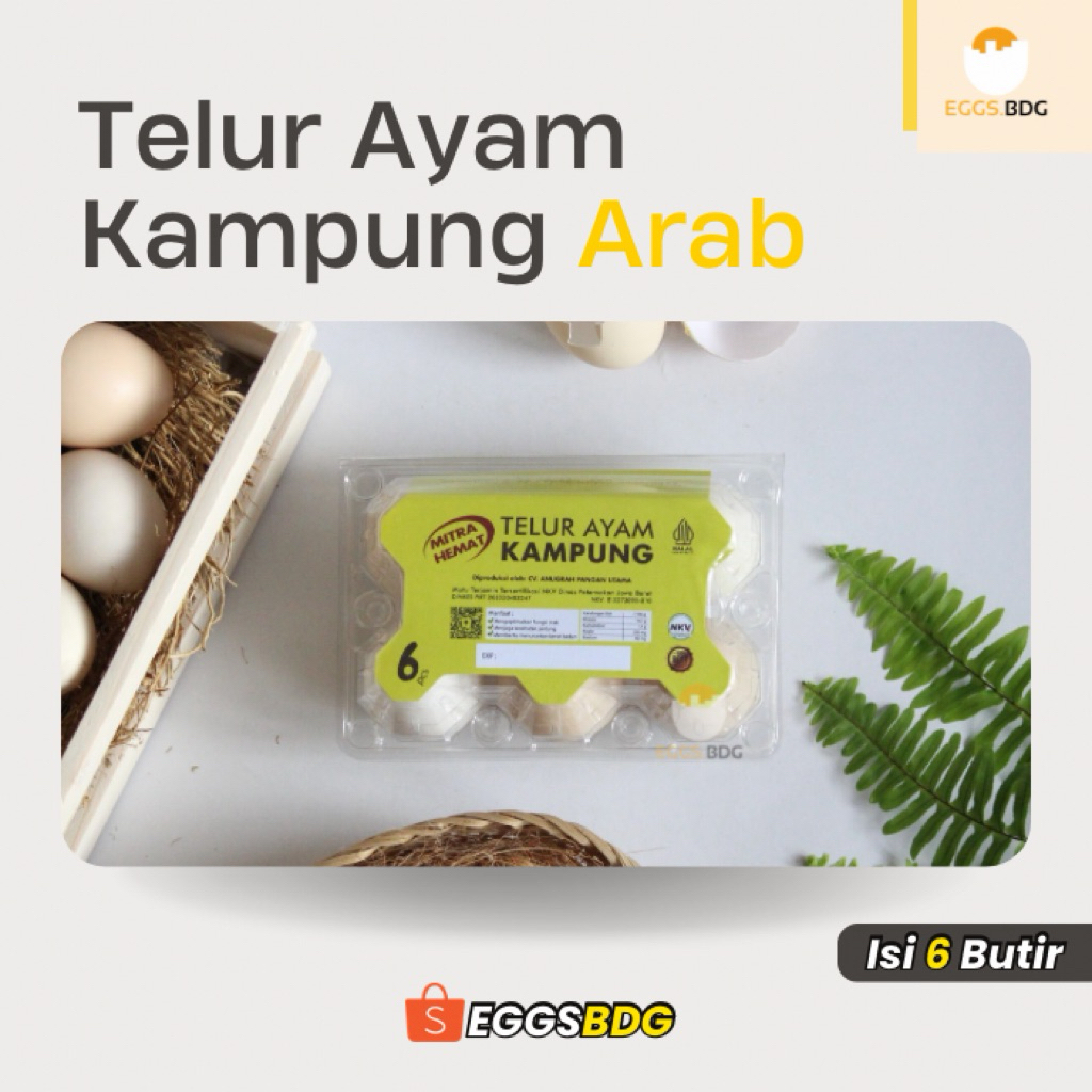 Telur Ayam Kampung Arab Isi 6 Pcs