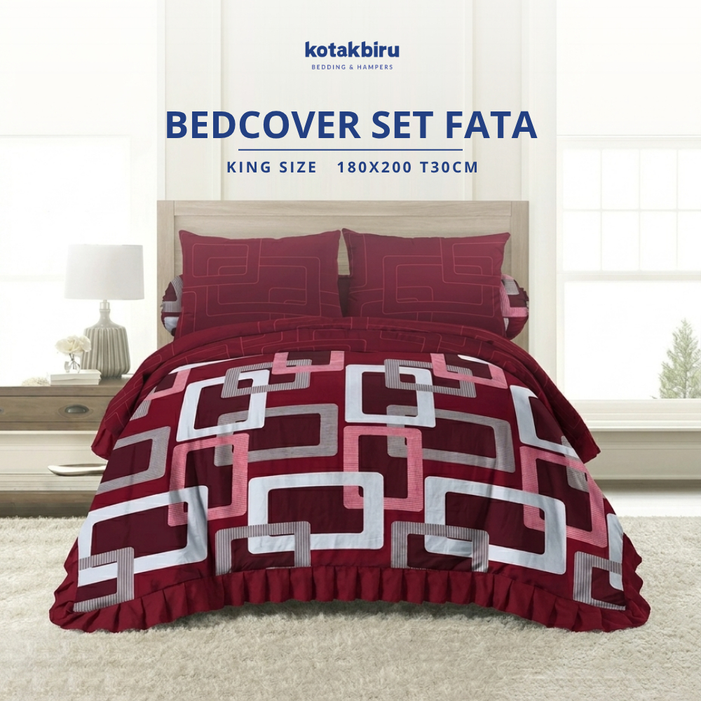 Bedcover Set Fata Premier Rumbai 180x200 T30cm Polos dan Motif
