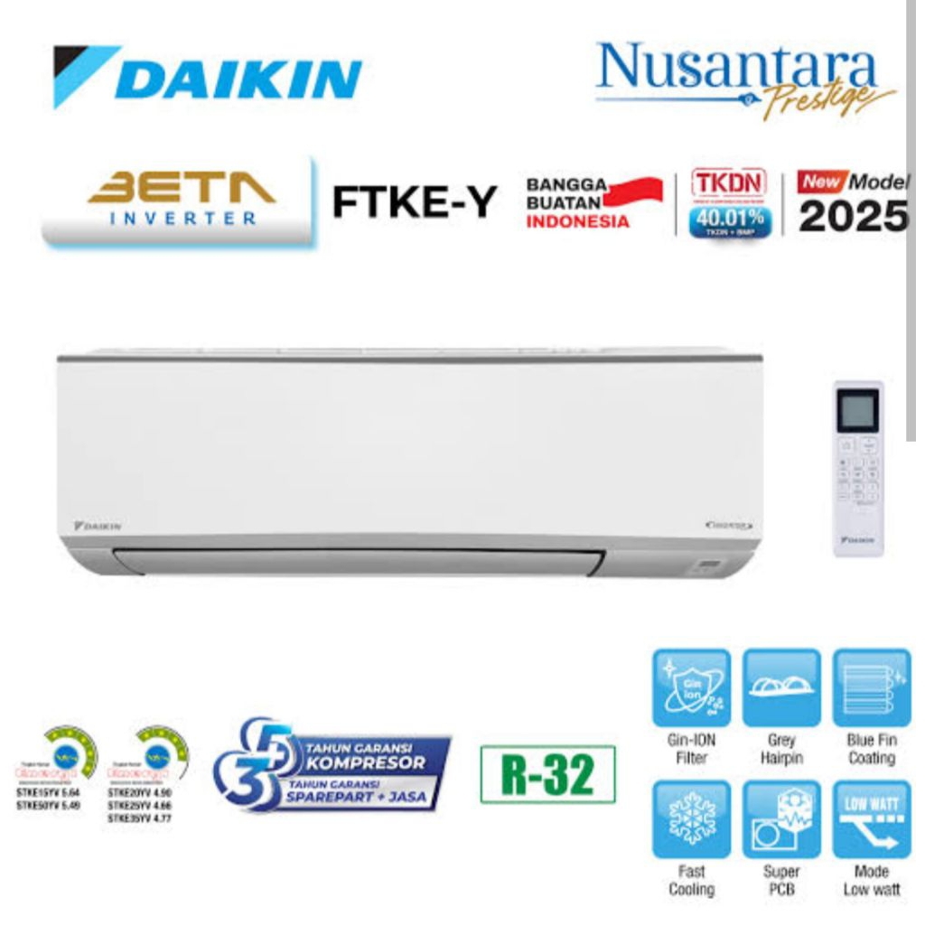 ac daikin 1/2pk new beta inverter 15yv14 gin ion filter grey hairpin blue fin coating 1/2 pk fast co