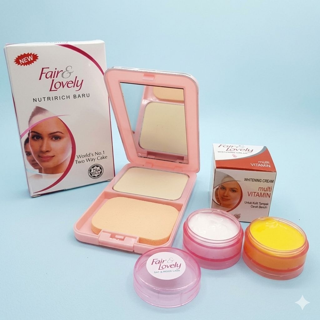 Fair & lovely Cream siang&malam + Bedak /3in1
