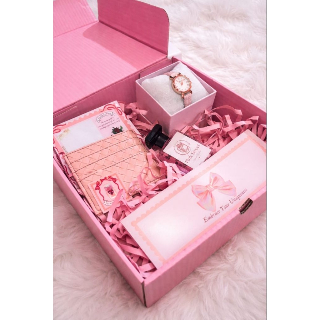 Kadokita Gift Box wanita – Set Kado Jam Tangan, Dompet, Parfum & Card Holder Premium