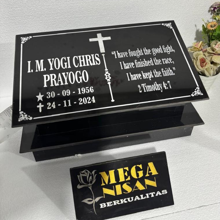 BATU NISAN KRISTEN TERMURAH (50X30)/NISAN GRANIT TILE/NISAN MAKAM TERMURAH+PACKING KAYU