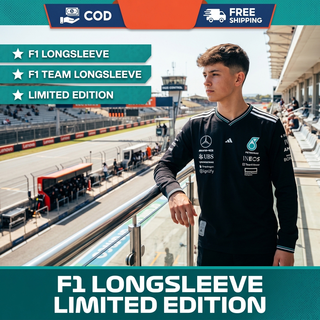 Longsleeve Mercedes F1 Hitam 2025 Driver Shirt Formula 1