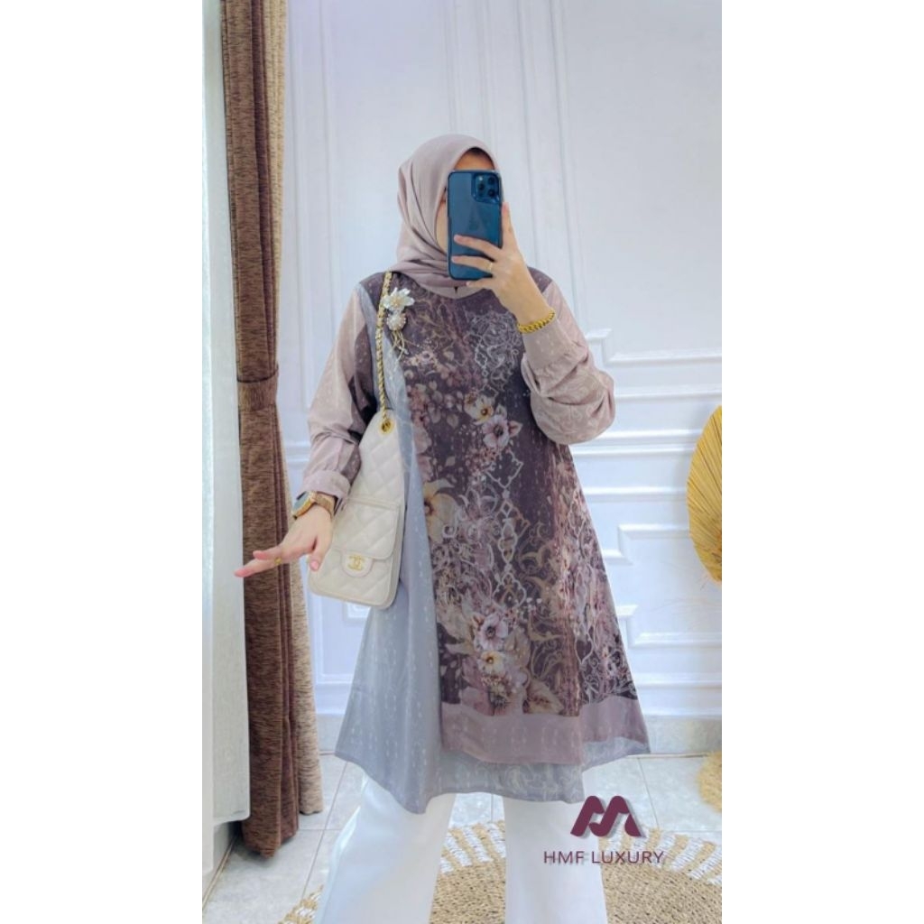 Anggun tunik vol 10 by HMF Luxury / atasan blouse printing
