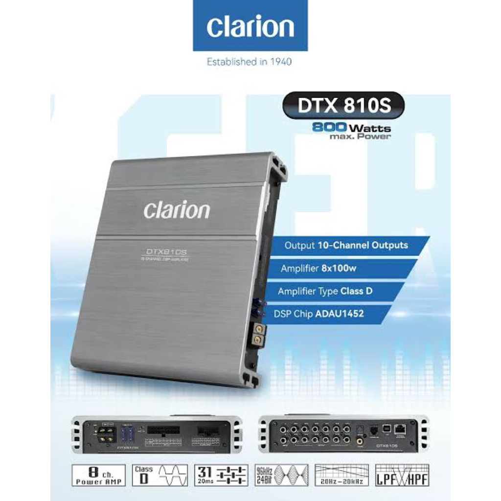 CLARION DTX-810S DTX810S - DSP Amplifier 10ch Audio Player