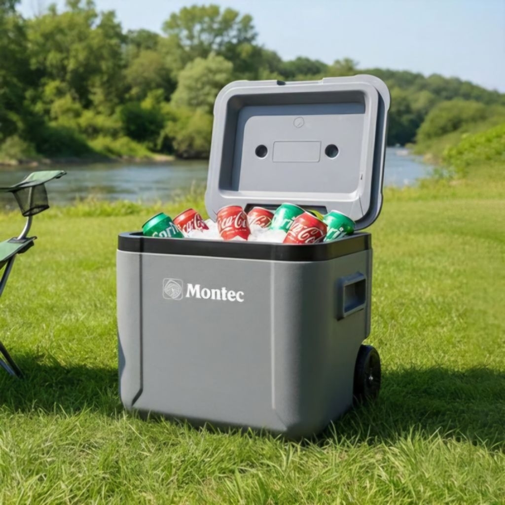 Montec Cooler Box Kotak Pendingin Es Camping Box Pendingin Portable Roller 52 Ltr