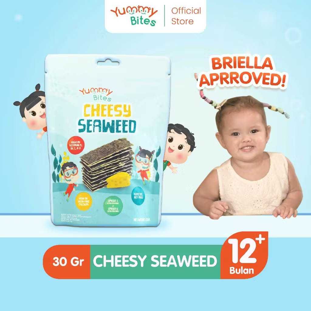 Yummy Bites Cheesy Seaweed 20gr | Cemilan Snack bayi 1tahun