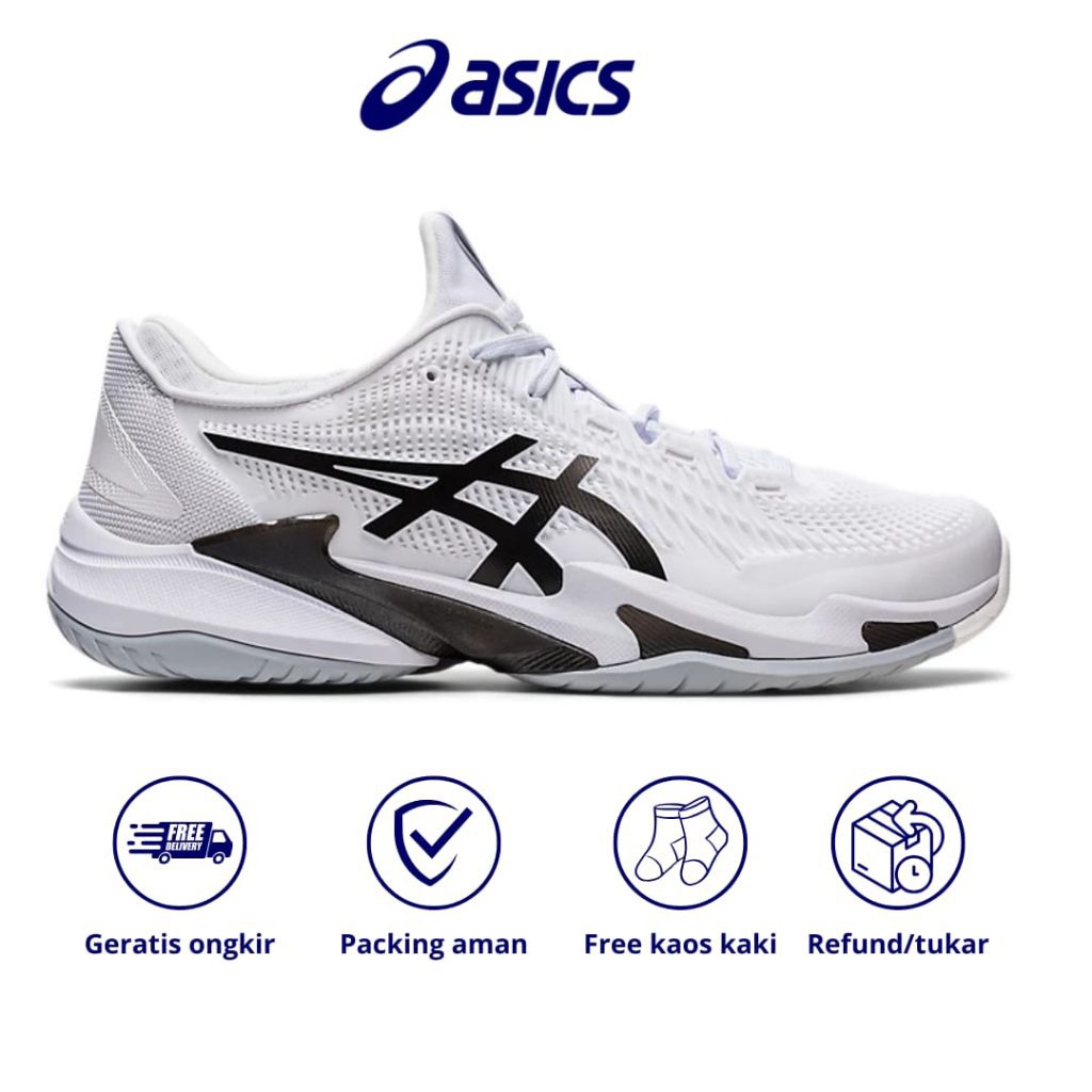 SEPATU TENIS ASICS COURT FF 3 NOVAK WHITE BLACK