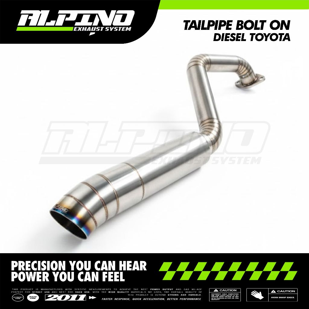 Tailpipe Bolt-On Toyota Innova Fortuner Hilux Diesel Alpino Exhaust Original