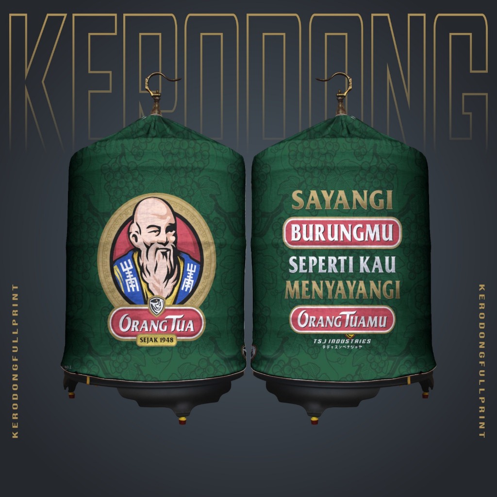 KERODONG FULL PRINTING SANGKAR MURAI QUOTES SERIES ORANG TUA BAHAN PE PREMIUM SUBLIME RESLETING KLAM