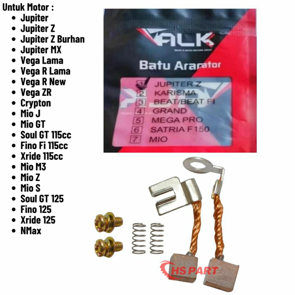 BOSTEL ARANG DINAMO STATER YAMAHA JUPITER Z MIO VIXION BRUSH SET