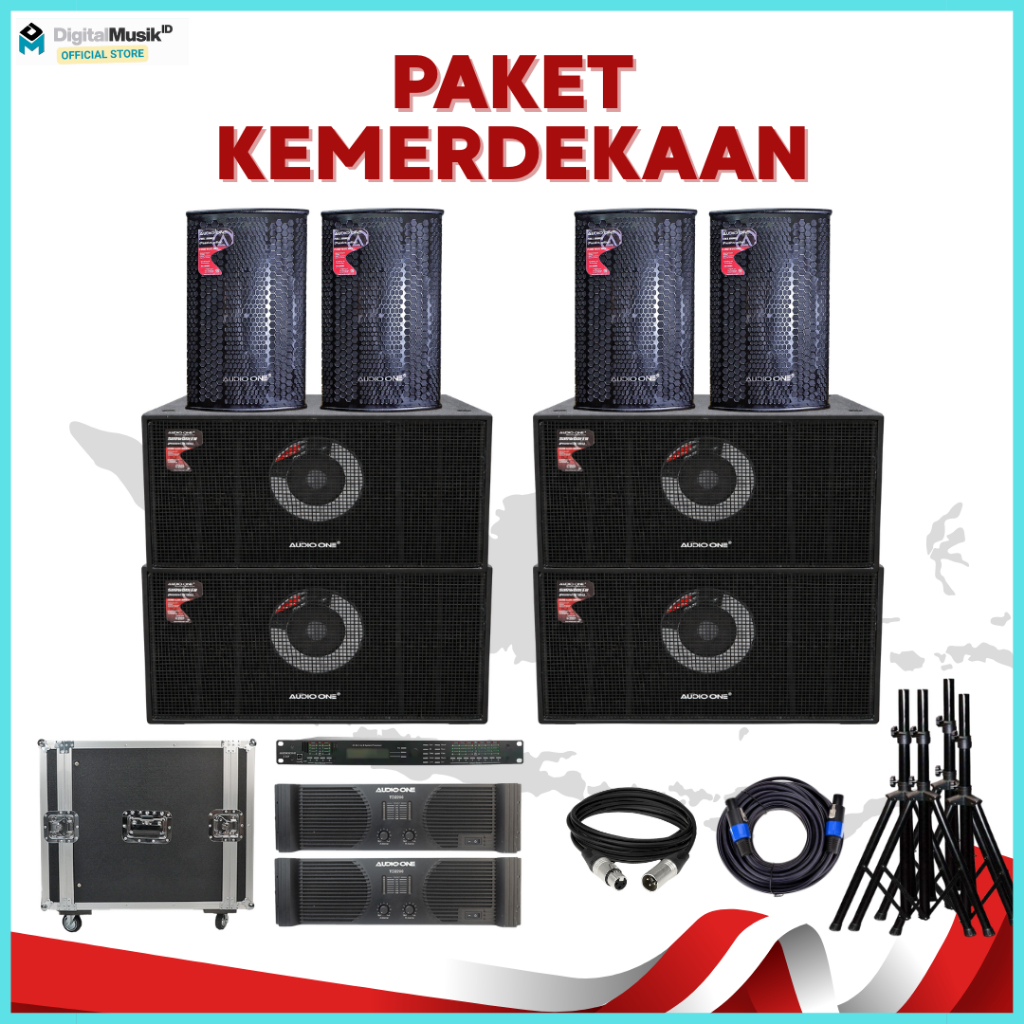 AUDIO ONE Paket Merdeka Sale  Sound System Lapangan 4 Subwoofer 4 Speaker 15 Inch Full Set I DM