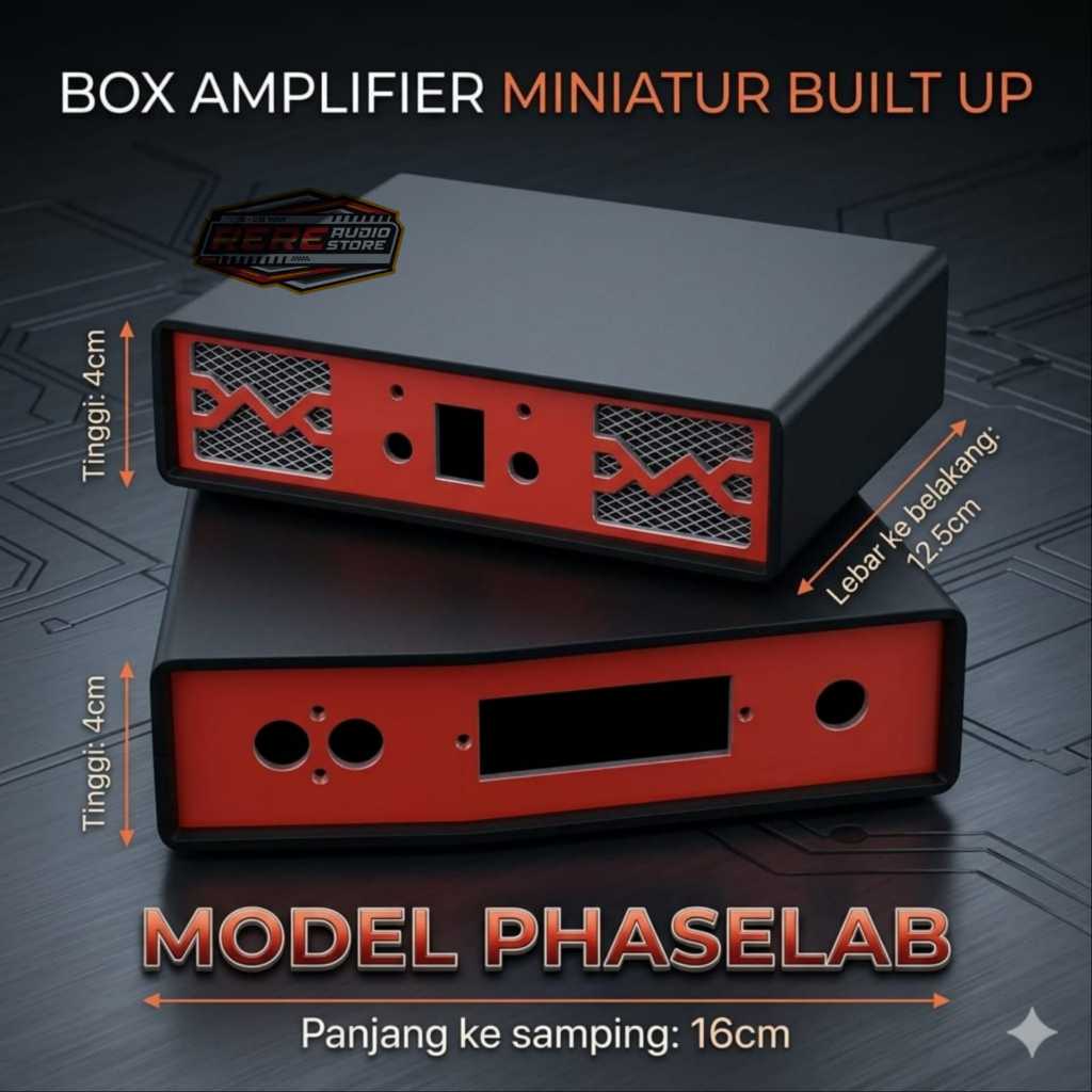 Box Power Amplifier Mini Model PHASELAB / Bok Miniatur Built-up / Bok X8 Bahan Plastik Tebal
