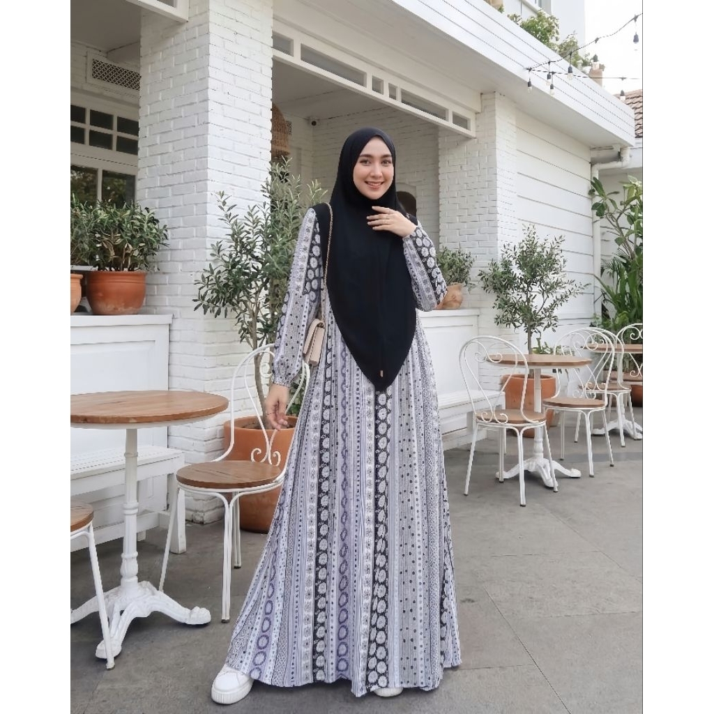 DRESS ZAFEETRI ORIGINAL// GAMIS BASIC ETHNIC LOVE BLACK WHITE  SERIES BOOMSALE/ gamis terbaru 2026 G