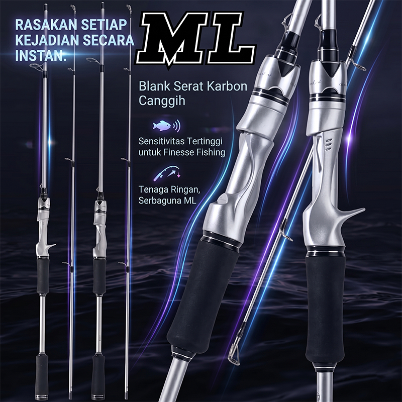 Joran Pancing Teleskopik Sougayilang Ultralight dengan Karbon Ringan dan Kuat