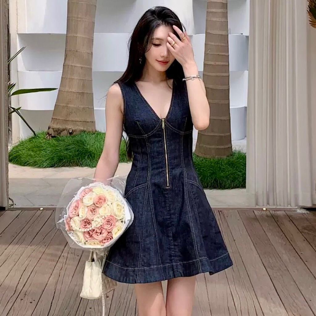 Dress Jeans Wanita Denim Dress Wanita Impor D1135