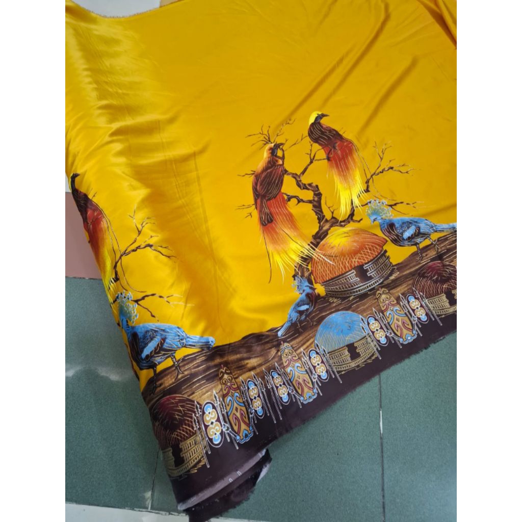 NEW DESAIGN KAIN BATIK SUTRA LEMBUT MOTIF KHAS PAPUA, BAHAN BATIK SUTRA HALUS MOTIF PAPUA ECERAN, KA
