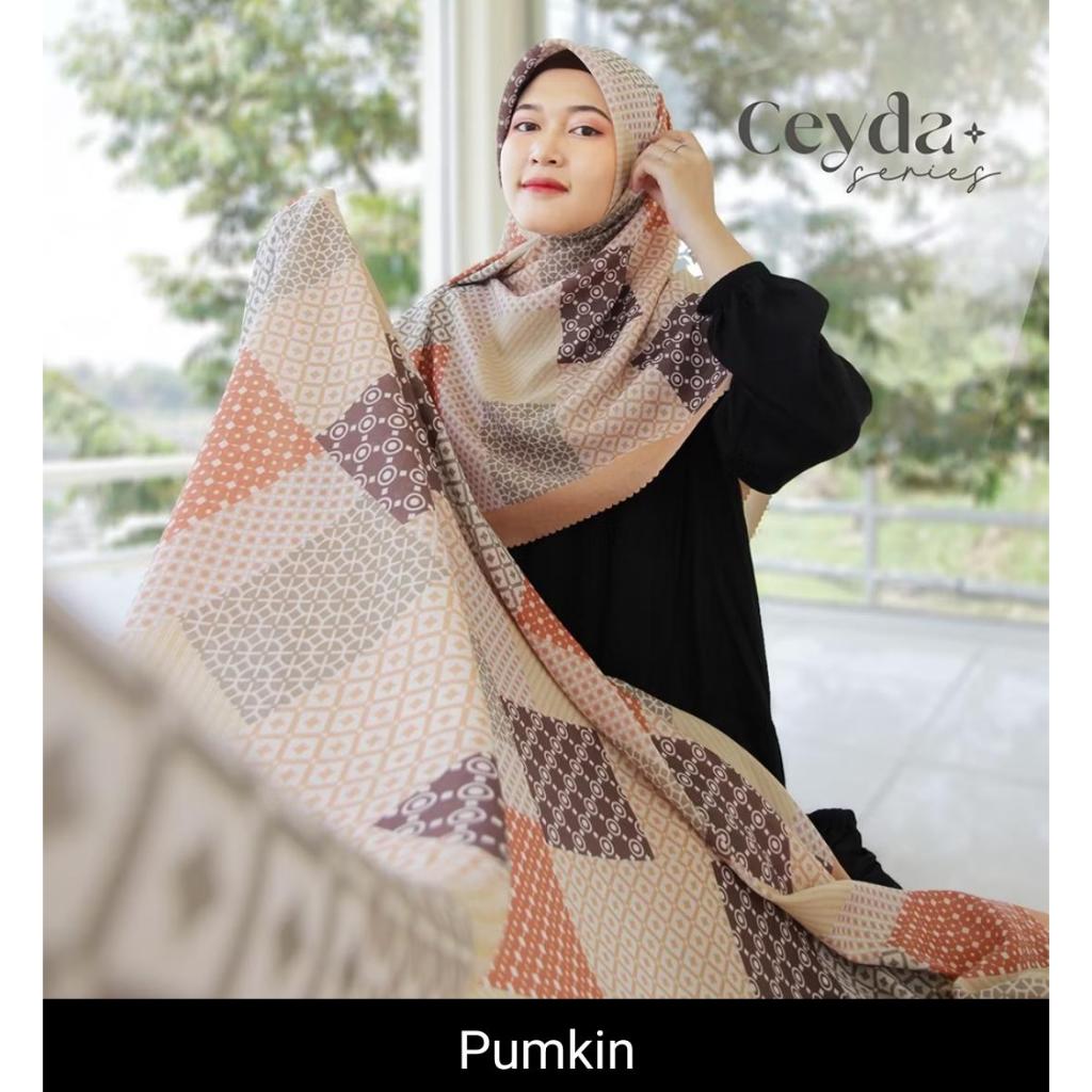 MILLI Umama Jilbab Kerudung Segi Empat Voal Motif Premium Hijab Lasercut Enisa Makassar
