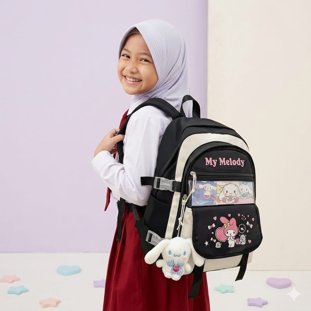 Tas Ransel Sekolah Cewek Cowok Karakter SD SMP Masuk Buku Besar