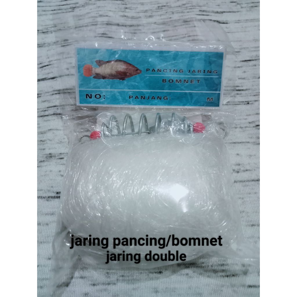 pancing jaring/bomnet (jaring double) senar 0,15mm