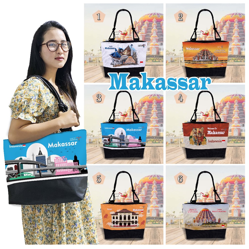 TAS TOTE BAG MAKASSAR, TAS TALI SUMBU 6 MOTIF SIAP KIRIM TSH 1 001