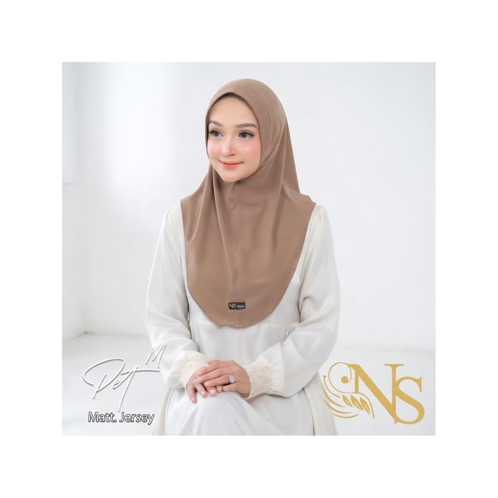 NS Hijab Pet M Standar Jersey Premium Khimar Daily Hijab Instant Kerudung Simple Praktis Bergo Pingu