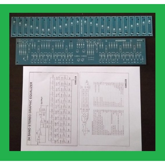 PCB Pertinax  Equalizer Potensio Geser Stereo 24 Channel IC TL074 TL084 or LM324