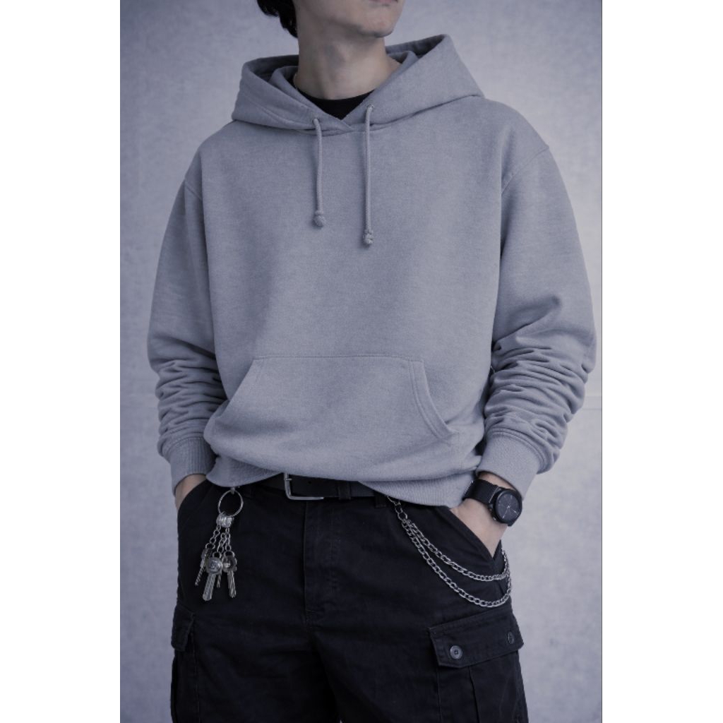 GU UNIQLO HOODIE BOXY CUT GREY