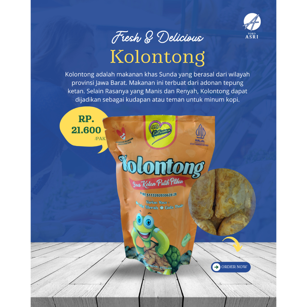 Kolontong Cemilan Beras Ketan Putih Manis Khas Sukabumi Tradisional Kudapan Snack Dessert