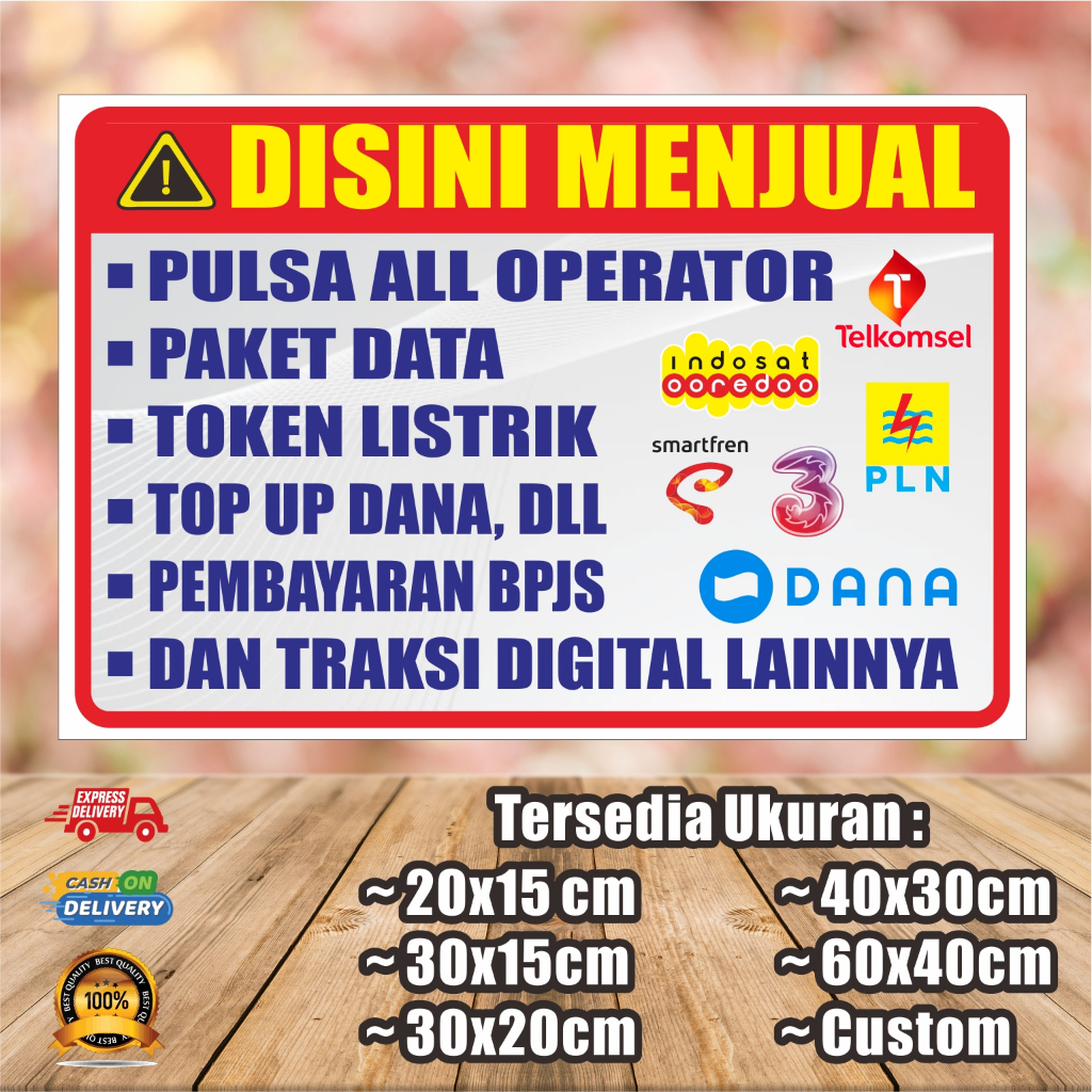 Stiker Jual Pulsa. Stiker Stiker Warung. Stiker Laminasi