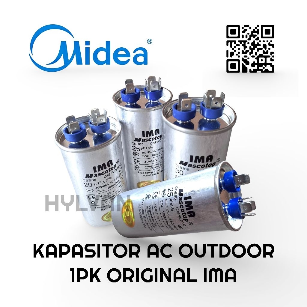 KAPASITOR AC OUTDOOR MIDEA 1 PK ORIGINAL IMA