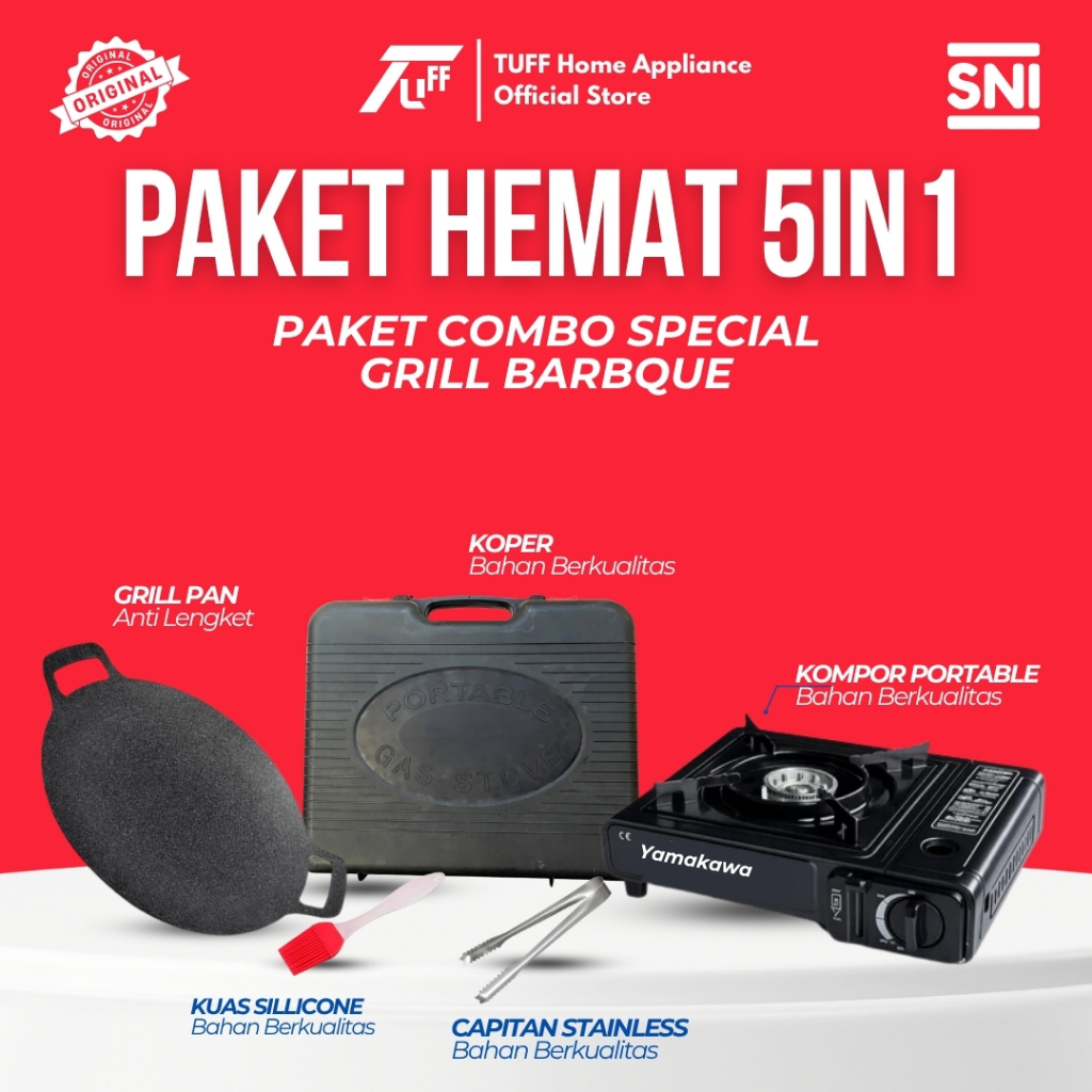 Kompor Portable Grill BBQ Camping PAN BBQ LENGKAP DAN ALAT MASAK