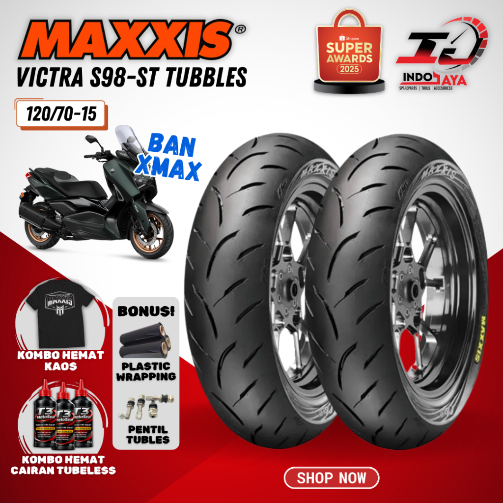 [BAYAR DI TEMPAT] MAXXIS VICTRA 120 / 70 - 15 / BAN MAXXIS 120/70-15 / 120-70-15 TUBELESS BAN LUAR /