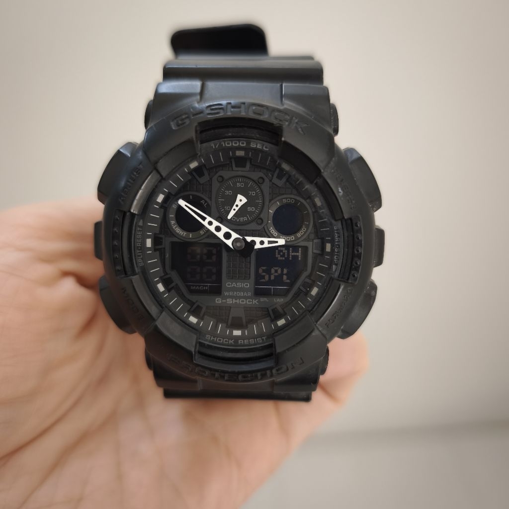 Casio G Shock GA-100 GA100 Full Black 100% Original