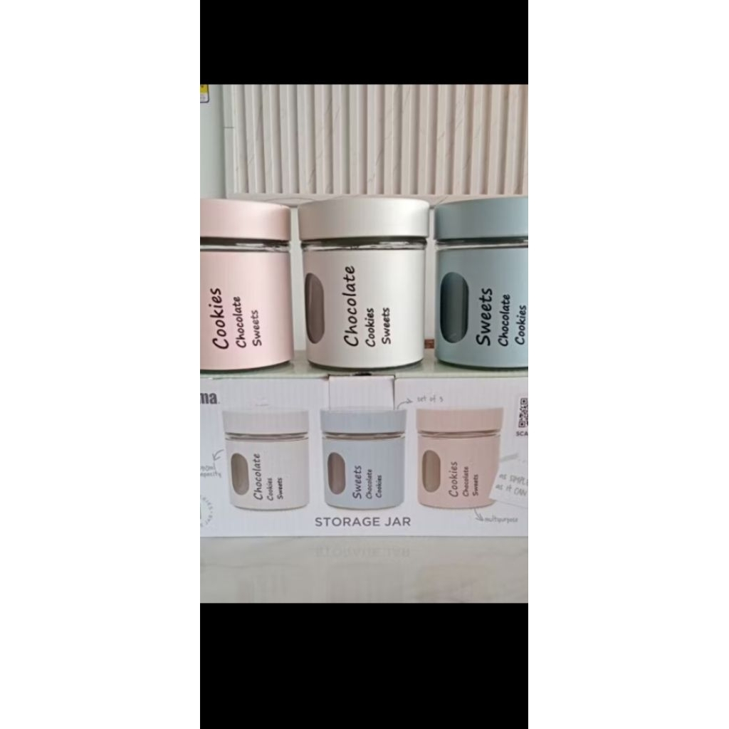 Informa Storage Jar Toples 3 Set Kaca Estetik