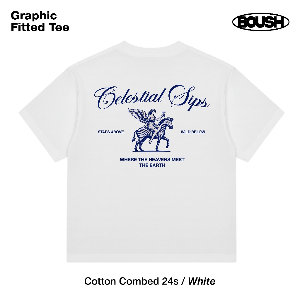 BOUSH Fitted Tee Celestial  | Fitted Tee | Fitted Tee cotton combed 24s