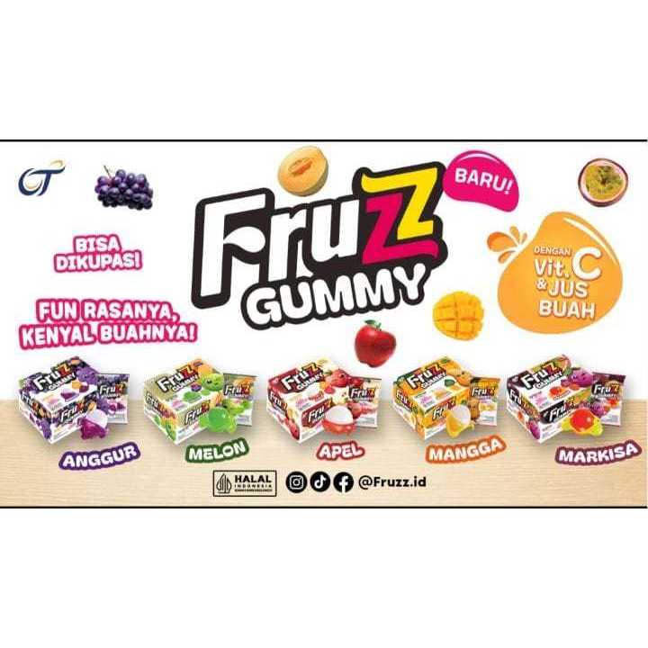 FRUZZ GUMMY PERMEN KUPAS ENAK DAN MURAH  1 BOX ISI 24 RANDOM RASA
