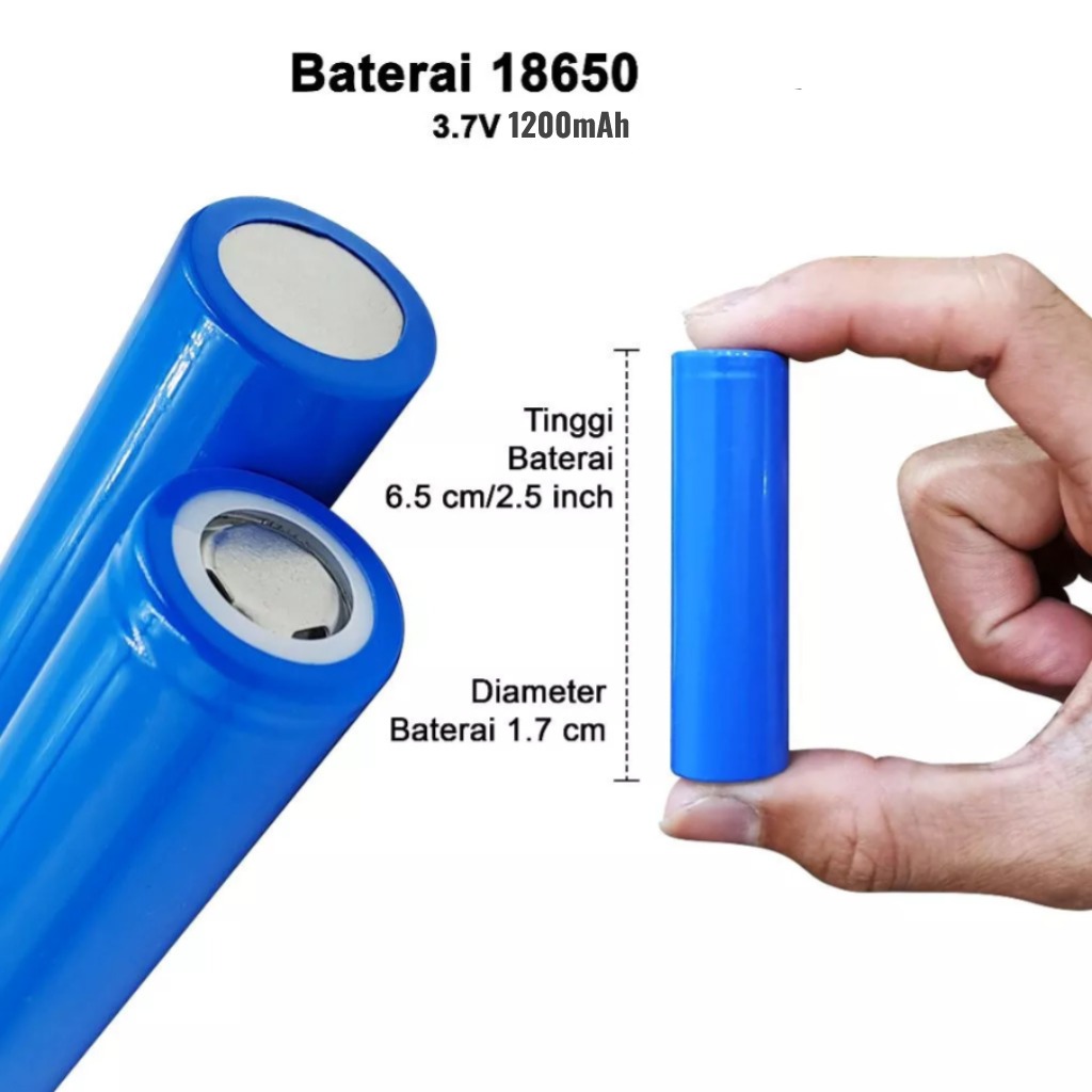 OC Baterai PB/Rokok Elektrik Vape/18650 1200mAh Blue