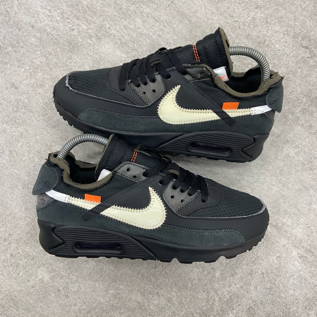 [Size 40] Rare Off-White x Nike Air Max 90 ‘Black’ (AA7293-001) Second Kondisi Mulus Nominus. Harga 