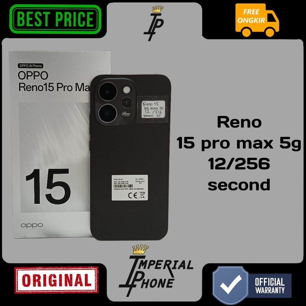 Reno 15 pro max 5g 12/512 second